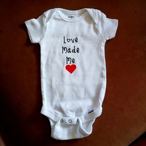 NWOT Personalize White Onesie "Love Made Me"